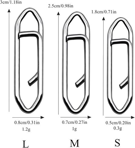 50PCS Fishing Clips, High Strength Stainless Steel Snap Swivels Fishing Tackle, Power Fishing Clip Connector Snaps Swivel for Saltwater Freshwater Lure Quick Change in Kuwait