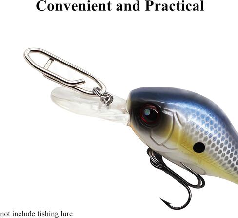 50PCS Fishing Clips, High Strength Stainless Steel Snap Swivels Fishing Tackle, Power Fishing Clip Connector Snaps Swivel for Saltwater Freshwater Lure Quick Change in Kuwait