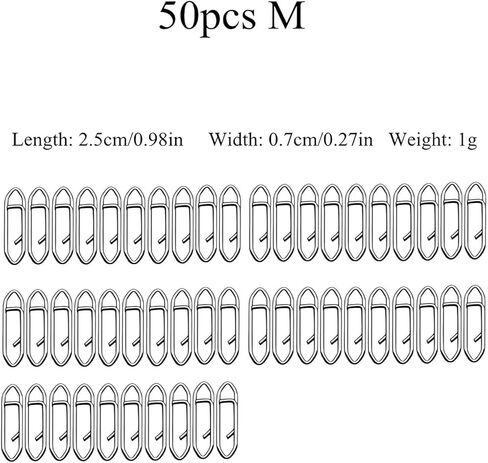 50PCS Fishing Clips, High Strength Stainless Steel Snap Swivels Fishing Tackle, Power Fishing Clip Connector Snaps Swivel for Saltwater Freshwater Lure Quick Change in Kuwait