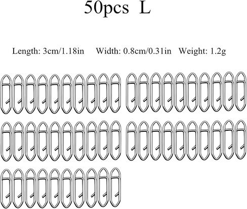 50PCS Fishing Clips, High Strength Stainless Steel Snap Swivels Fishing Tackle, Power Fishing Clip Connector Snaps Swivel for Saltwater Freshwater Lure Quick Change in Kuwait