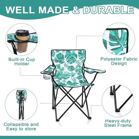 قطعتان من كرسي التخييم القابل للطي مع حقيبة حمل خفيفة الوزن وقابلة للطي كرسي الحديقة في الهواء الطلق مع حامل أكواب وكراسي الشاطئ للمناسبات الرياضية الخارجية وصيد الأسماك (وردي، فلامنغو) in Kuwait