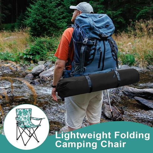 قطعتان من كرسي التخييم القابل للطي مع حقيبة حمل خفيفة الوزن وقابلة للطي كرسي الحديقة في الهواء الطلق مع حامل أكواب وكراسي الشاطئ للمناسبات الرياضية الخارجية وصيد الأسماك (وردي، فلامنغو) in Kuwait