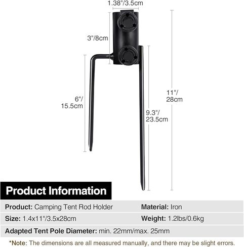 REDCAMP 2 حزمة حامل قضيب خيمة التخييم مع حصص، خيمة محمولة أعمدة أنبوبية ثابتة حامل خطاف خفيف وحقيبة تخزين in Kuwait