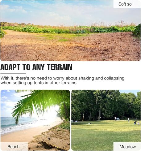 REDCAMP 2 حزمة حامل قضيب خيمة التخييم مع حصص، خيمة محمولة أعمدة أنبوبية ثابتة حامل خطاف خفيف وحقيبة تخزين in Kuwait