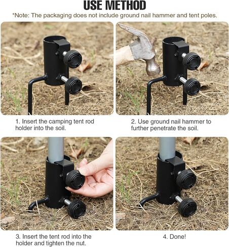 REDCAMP 2 حزمة حامل قضيب خيمة التخييم مع حصص، خيمة محمولة أعمدة أنبوبية ثابتة حامل خطاف خفيف وحقيبة تخزين in Kuwait