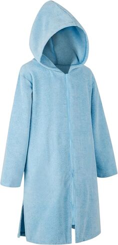 Weecreeture Hooded Towel Poncho with Zipper and Pocket, Surf Poncho for Men and Women, Beach Bath Changing Robe Cover Up Dark Gray M in Saudi Arabia