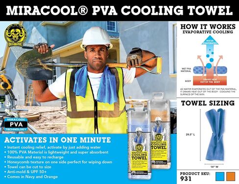OccuNomix Blue MiraCool PVA Cooling Towel (931-BL) 29.50" x 14.00" in Saudi Arabia