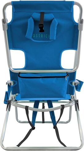 Ostrich 3N1 Lightweight Lawn Beach Reclining Lounge Chair with Footrest, Outdoor Furniture for Patio, Balcony, Backyard, or Porch, Blue in Saudi Arabia