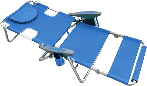 Ostrich 3N1 Lightweight Lawn Beach Reclining Lounge Chair with Footrest, Outdoor Furniture for Patio, Balcony, Backyard, or Porch, Blue in Saudi Arabia