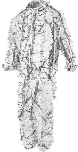 بدلة أوراق الشجر ثلاثية الأبعاد من Ghillie، مجموعة سترات وسراويل مموهة من الثلج البري للصيد في الهواء الطلق in Kuwait