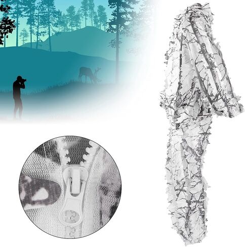 بدلة أوراق الشجر ثلاثية الأبعاد من Ghillie، مجموعة سترات وسراويل مموهة من الثلج البري للصيد في الهواء الطلق in Kuwait