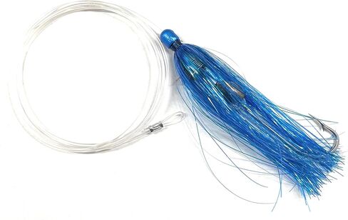 Ballyhoo Rig with Mylar Skirt. Tuna, Wahoo, Mahi Saltwater Fishing Lure. 7/0 Hook 150lb Mono. Offshore Fishing Ballyhoo trolling Lures in Saudi Arabia