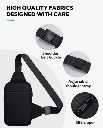 WATERFLY Mini Sling Crossbody Bag: Dual Pocket Small Shoulder Bag Lightweight Casual Phone Chest Bag Daypack for Travel in Saudi Arabia