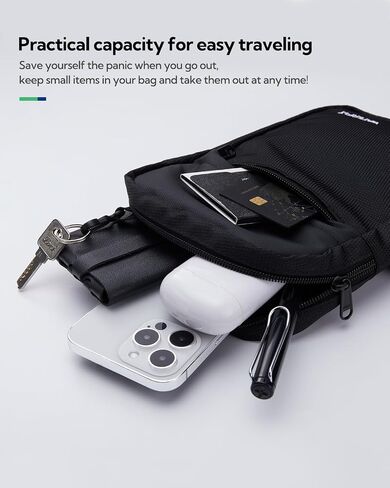 WATERFLY Mini Sling Crossbody Bag: Dual Pocket Small Shoulder Bag Lightweight Casual Phone Chest Bag Daypack for Travel in Saudi Arabia