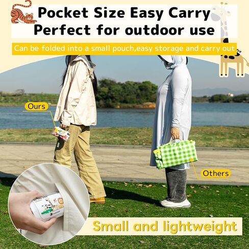 HIKEMAN Pocket Picnic Blanket Beach Blanket - Mini Waterproof Camping Blanket,Lightweight Outdoor Blanket with Hand Strap for Picnics Beach Hiking Camping Travel (Animal Type, L) in Saudi Arabia