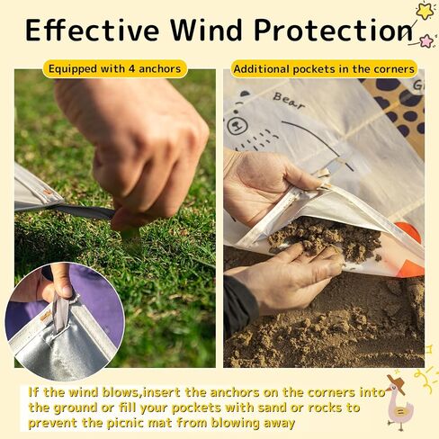 HIKEMAN Pocket Picnic Blanket Beach Blanket - Mini Waterproof Camping Blanket,Lightweight Outdoor Blanket with Hand Strap for Picnics Beach Hiking Camping Travel (Animal Type, L) in Saudi Arabia