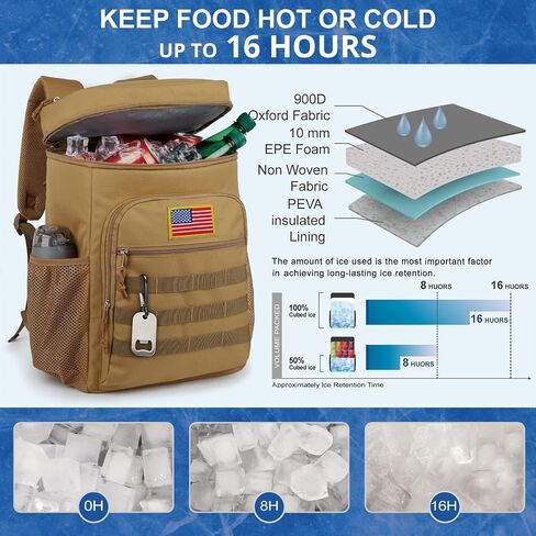 Tactical Backpack Cooler for Men, 25L Large Insulated Backpack Leak-Proof, Heavy Duty Lunch Backpack, Waterproof Ice Chest Bag Women Adults Work Daytrip Camping Beach Hiking in Saudi Arabia