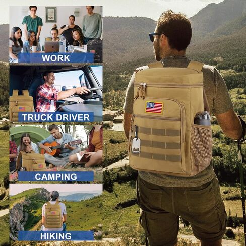Tactical Backpack Cooler for Men, 25L Large Insulated Backpack Leak-Proof, Heavy Duty Lunch Backpack, Waterproof Ice Chest Bag Women Adults Work Daytrip Camping Beach Hiking in Saudi Arabia