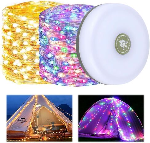 Mopoin Camping String Lights,2 in 1 USB Rechargeable Camping Lanterns 32.8Ft, Portable Camping Stowable Lights,Adjustable Brightness 8 Modes for Hiking Camping in Saudi Arabia