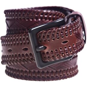 Beep Free 1 3/8" Braided Leather Belt | Airport Friendly | Metal Free
