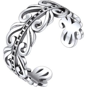 ChicSilver 925 Sterling Silver Ring 8mm Irish Celtic Knot Ring Eternity Wedding Band for Women Adjustable