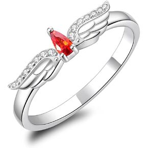 Angel Wings Rings 925 Sterling Silver - Feather Rings Jewelry for Women Girls in Kuwait