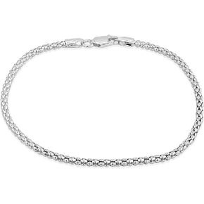 Tuscany Silver Sterling Silver 2.3mm Popcorn Chain Bracelet of 19cm/7.5"