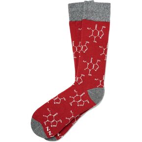Alynn Men's Caffeine Molecule Coffee Physics Chemistry Science Novelty Crew Dress Socks