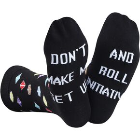 D D Socks RPG Gaming Gift Don’t Make Me Get Up And Roll Initiative Gamer Socks for D Master Pathfinder Nerdy Gamer