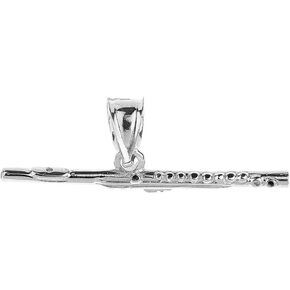 Claddagh Gold Solid .925 Sterling Silver Music Charm Flute Pendant Necklace - Choice of Pendant Only or Chain Length