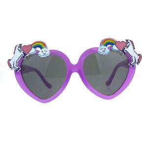 Children Size Girls Rainbow Unicorn Heart Shape Sunglasses
