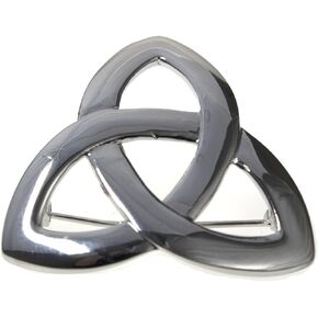 Rhodium Irish Trinity Knot Ladies Brooch by Solvar