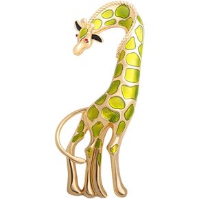 Enamel Giraffe Animal Brooch Pin for Women Men Fashion Rhinestone Gold Tone Dress Hat Costume Accessories Creative Christmas Birthday Holiday Decor Jewelry Gift for Pet Lover