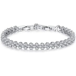 14K Gold Ruby and Emerald Tennis Bracelet for Women,Dainty Love Heart Style Moissanite Adjustable Link Bracelet,Fashion Jewelry Gift for Her