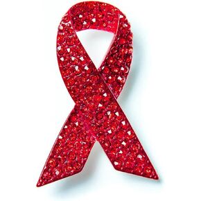 Breast Cancer Awareness Brooch Pin Rhinestone Zirconia AIDS Hope Pink Ribbon Lapel Pin Brooches for Women Girl Jewelry