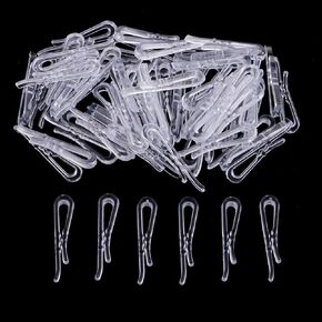 AKOAK 100 Pieces Plastic Alligator Clips - U-Shaped Transparent Shirt Folding Clips with Teeth for Folding Ties, Fabrics, Shirts, Socks, Pants, and Securing Clothing