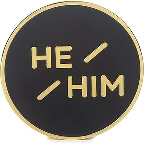 He Him Pronoun Brooch Button Non-Binary Badge Enamel Lapel Pin - NB Pride Genderqueer Gender Identity Pin