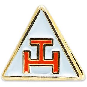 Royal Arch Triangle Masonic Lapel Pin - [White & Red][3/8'' Wide]