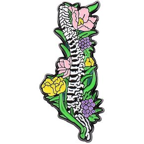 Spine Anatomy Flower Enamel Brooch Pin for Medical Student Doctor Nurse Orthopedics