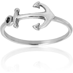 AeraVida Nautical Anchor of Hope Band .925 Sterling Silver Ring | Unisex Rings Silver | 925 Sterling Silver Anchor Rings | Hope Rings | Comfort Fit USA Sizes 6-11