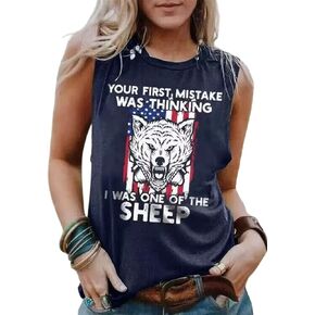 USA Flag Tank Top Women 4th of July Gift Tank Patriotic Tees American Proud Tee Tops Summer Casual Sleeveless Shirt