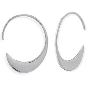 Boma Jewelry Sterling Silver Polished Pull Through Hoop Earrings