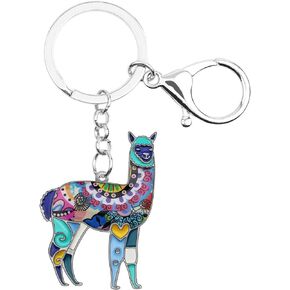 WEVENI Cute Llama Keychain Alpaca Keyring Fashion Llama Gifts for Women Girls Llama Decor Purse Charms