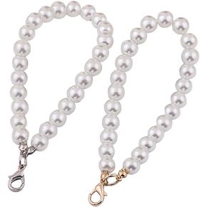 UUYYEO 4 Pcs Faux Pearl Hand Wrist Lanyard Keychain Wristlet Strap Bracelet for Keys Wallet