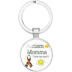Autism Mom Mother Keychain Autism Awareness Products Keychain Charm Puzzle Piece Autism for Mothers Day Christmas Birthday Gift