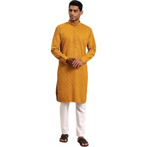 MANQ Men's Cotton Kurta Pajama Set Indian Party Traditional Ethnic Tunic Dress Wedding in Kuwait