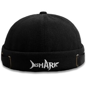 Mens Docker Hat Cap Brimless Hats Beanie Skull Cap Worker Sailor Cap Rolled Cuff Retro Adjustable