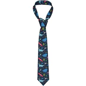 Mens Luxury Polyester 3d Dinosaur Textile Ties Skinny Slim Fashion Long Formal Suiting Casual Wedding Necktie