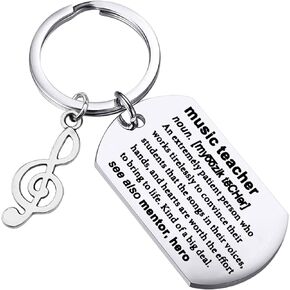WSNANG Music Teacher Keychain Music Teacher Appreciation Gift Music Note Jewelry Gift for Music Instructors