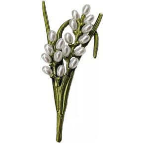 Brooches Pins Vintage Faux Pearl Leaves Brooches Green Enamel Lapel Pin Brooch Fashion Plant Flowers Statement Brooch Pins Fashion Jewelry Accessories for Women Girl Gift